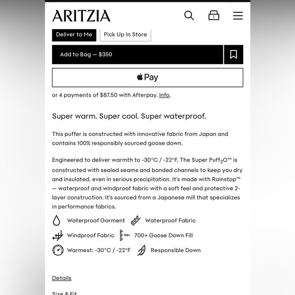 Aritzia Super Puff 2o - Picture 4 of 4